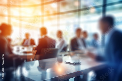 business people meeting at table. Abstract blurred office interior space background.beige, brown and orange colors. Business concept