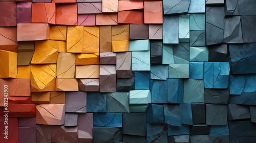 Vibrant Scagliola Bricks: A Symphony of Colors. Generative AI