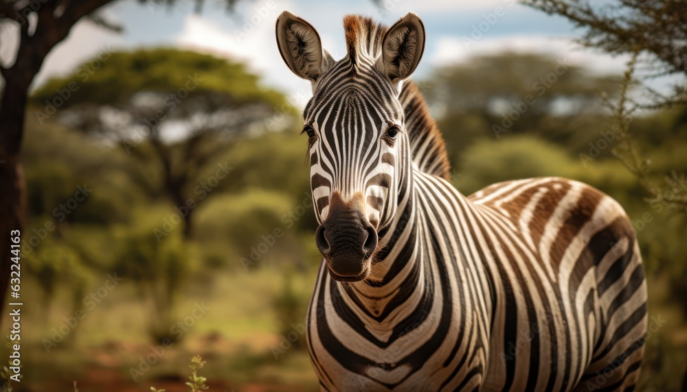Fototapeta premium Photo of a zebra in its natural habitat