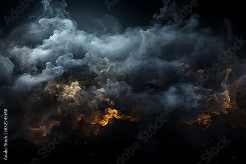 dark storm cloud illustration ,the sky is filled with dark clouds background ,generative ai © Leo