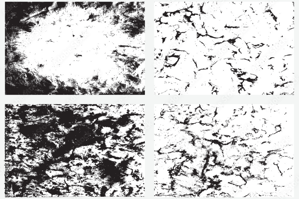 Set of ancient grunge parchment paper vector flat in black and white, old weathered burnt textured papers overlay. Set of paper for calligraphy memoir records and book making, vector.