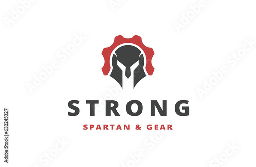 Spartan gear logo icon design template flat vector