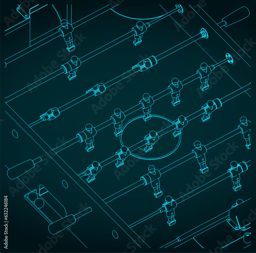 Classic foosball table close up