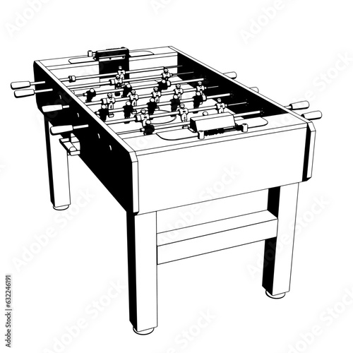 Classic foosball table illustration