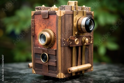 handcrafted pinhole camera with film loaded