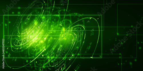 2d illustration Abstract futuristic electronic circuit technology background