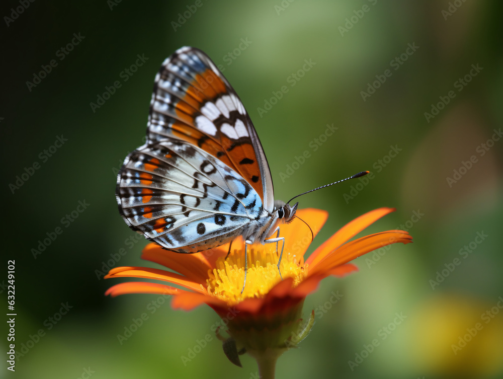 A beautiful butterfly perched on a flower A beautiful butterfly perched on a flower