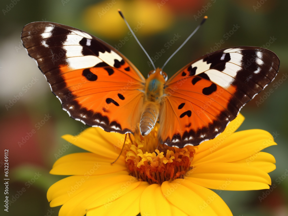 A beautiful butterfly perched on a flower A beautiful butterfly perched on a flower