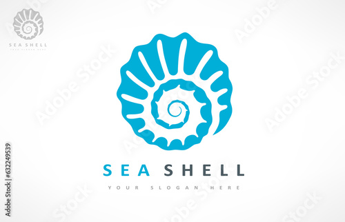 Seashell logo vector. Nature design.