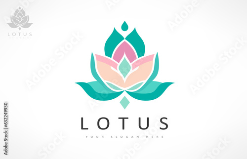 Lotus flower logo vector design