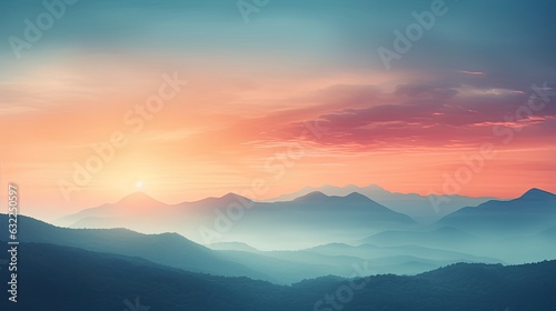 Colors of clouds and mountains during sunrise © HN Works
