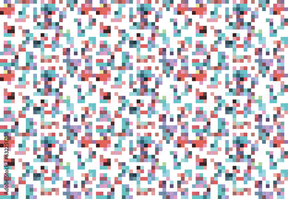 Fototapeta premium Pixelated Colorful Vibrant Geometric grid modern abstract pixel Noise Vector texture, Tile seamless pattern background
