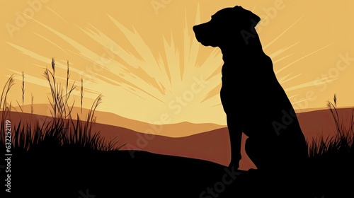 Labrador retriever silhouette female domestic