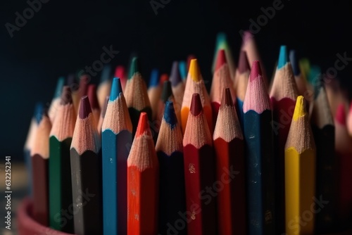 Vibrant Background with Colorful Pencils AI Generated