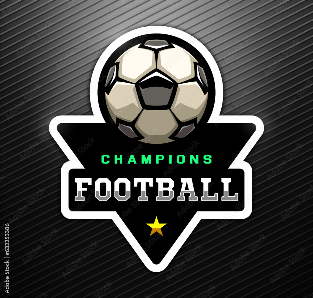 Soccer ball, football logo. Sport games. Sporting equipment. Emblem, badge. Soccer ball, football logo. Sport games. Sporting equipment. Emblem, badge.