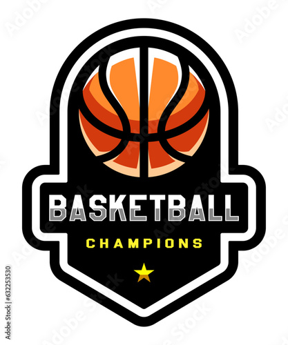 Basketball logo. Sport games. Sporting ball emblem. T shirt print.