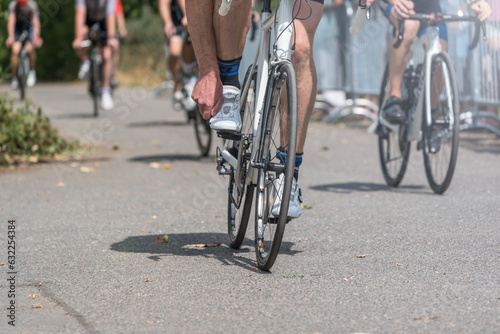 Triathletes on their bicycles