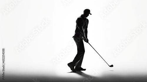 Studio silhouette of a golfer