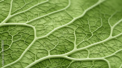 Texture of a green leaf close-up. Beautiful nature backdrop. Illustration for brochure, poster, cover, presentation or banner.
