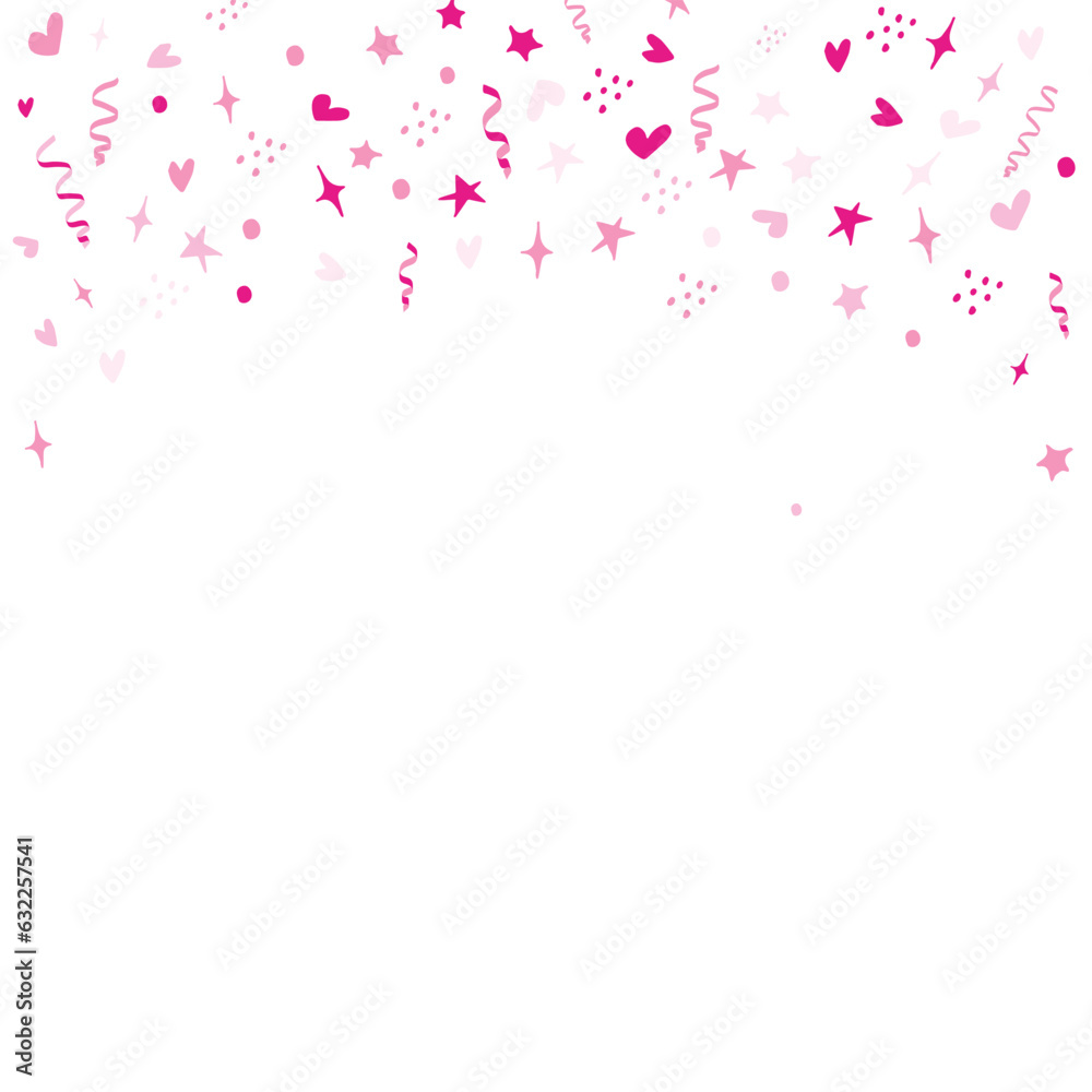 Naklejka premium confetti, hearts, stars for promotions and events . party, diary, decorate, event. Vector illustration.