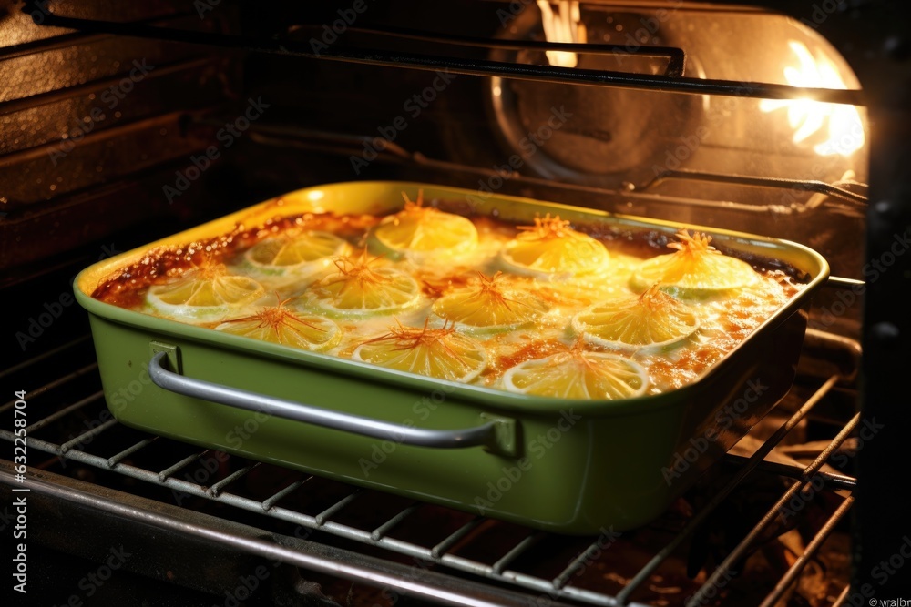 baking key lime pie in a vintage oven