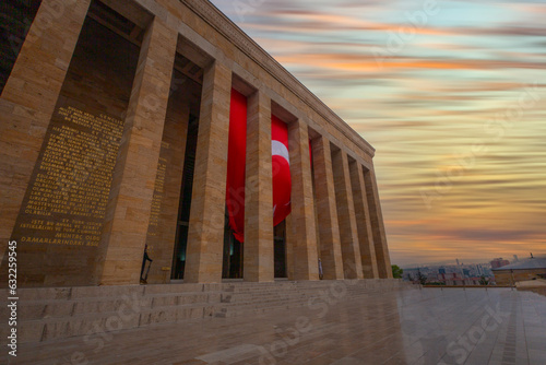 Mausoleum of Ataturk at amazing sunset , Ankara, Turkey