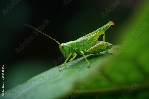 a grasshopper on a leaf