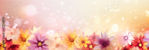 Colorful Flower Background with Copy Space AI Generated