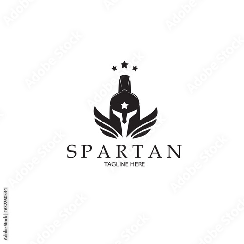 design logo vintage knight spartan vector illustration
