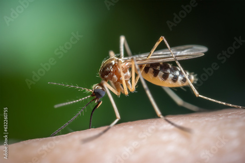 a mosquito on human skin