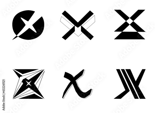 X logos and vectors , the letter X logos concept ,black and white , Icons