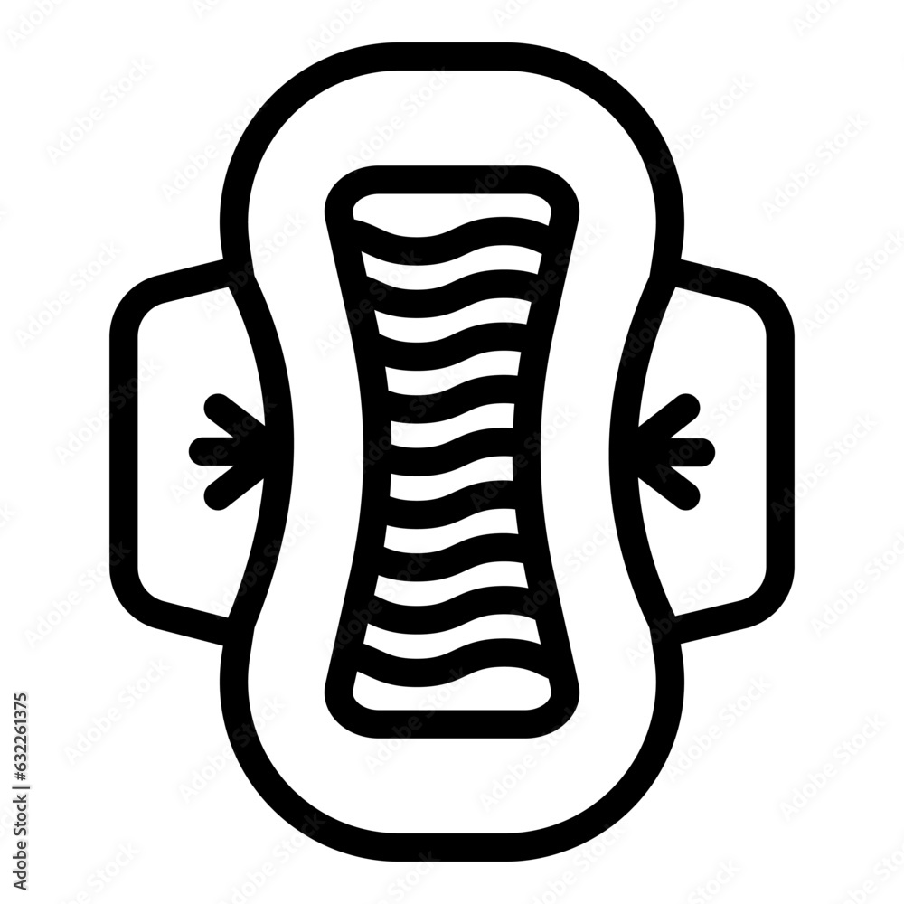 Female hygiene product line icon. Sanitary napkin symbol, outline style