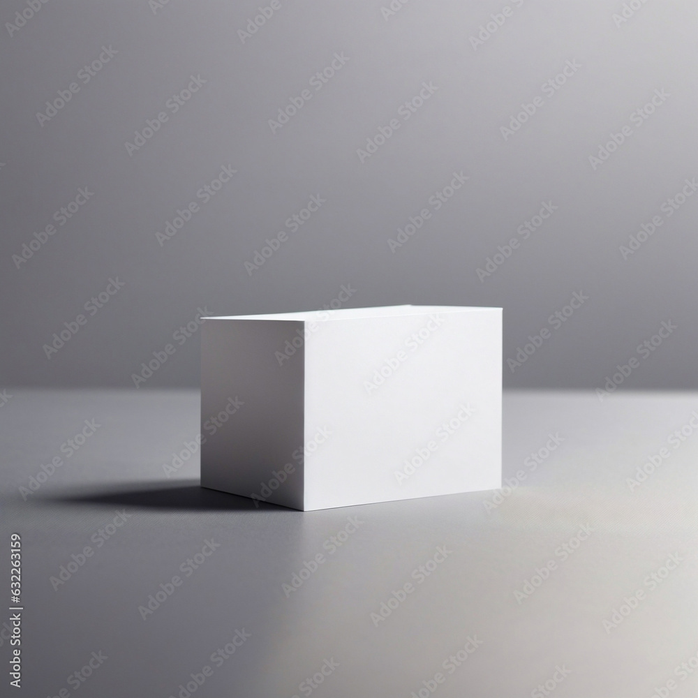 A white box is sitting on a grey surface A white box is sitting on a grey surface