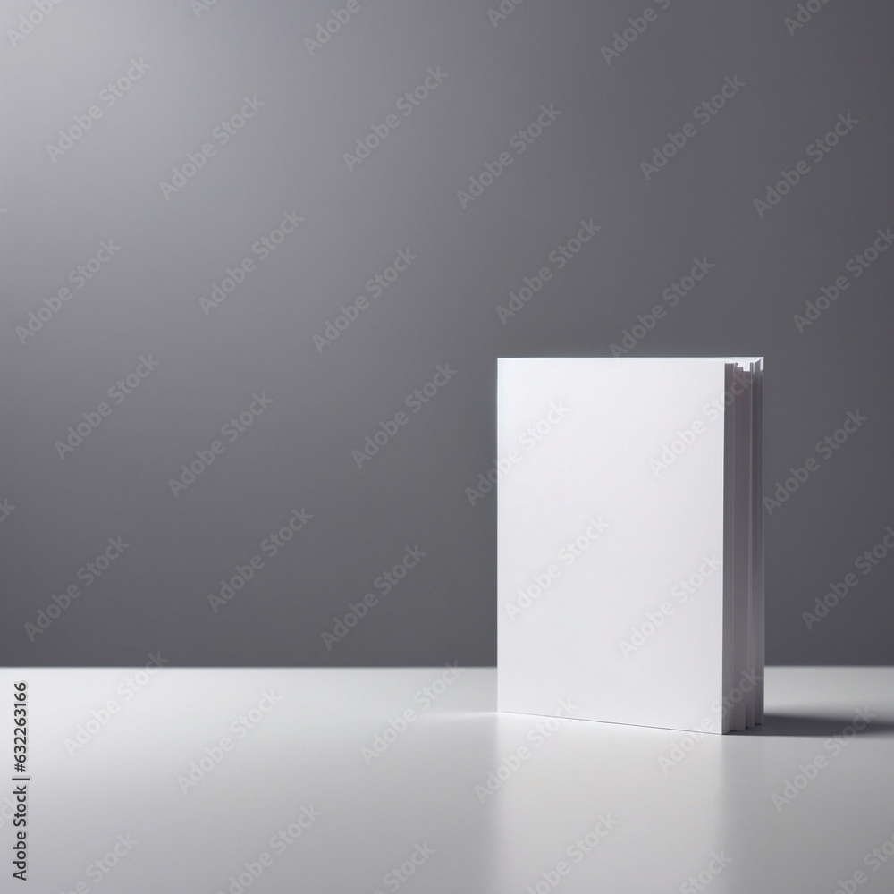 A white book sits on a table A white book sits on a table