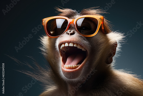 Smiling Monkey with Trendy Sunglasses