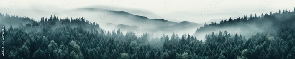 Misty Autumn Forest with Sharp Details AI Generated