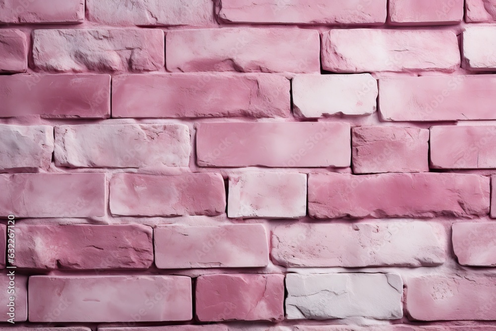 Fond de texture de mur de brique rose et blanc pastel. Pile de conception de maçonnerie de modèle de brique. Décoration de toile de fond de conception de maison ou de bureau, ia
