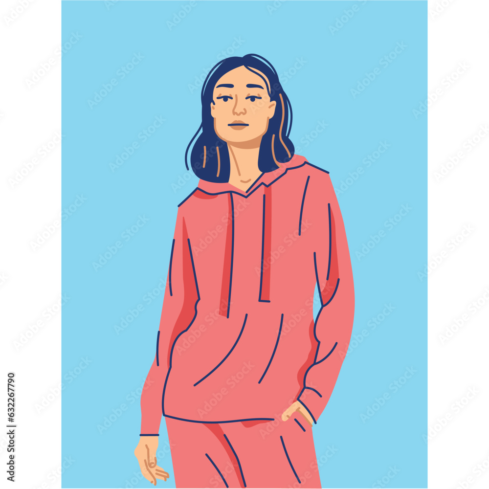 Fototapeta premium Stylish young asian woman dressed in sports clothes