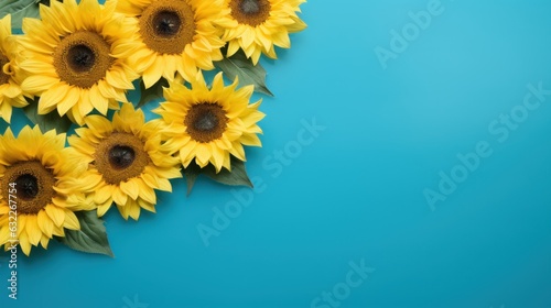 Vibrant Sunflowers on Lagoon  Colorful Beauty Blooms AI Generated