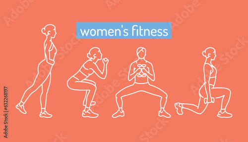 Women do exercises for the buttocks color line icon.