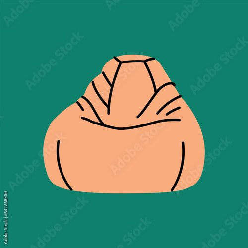 Bean bag chair black line icon.