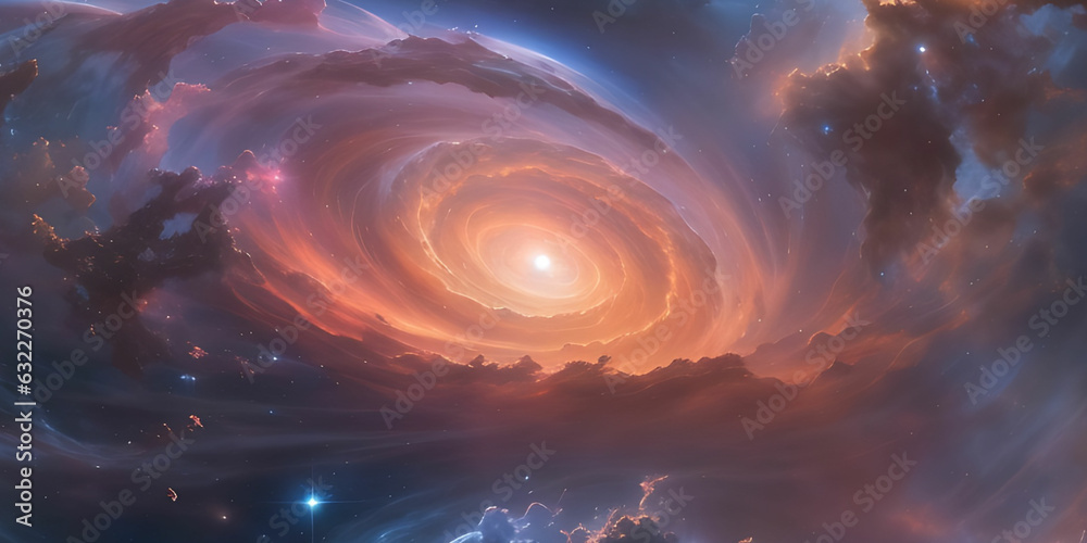 They marveled at the beauty of a nearby nebula, its swirling clouds of gas and dust like an abstract painting in the cosmos.