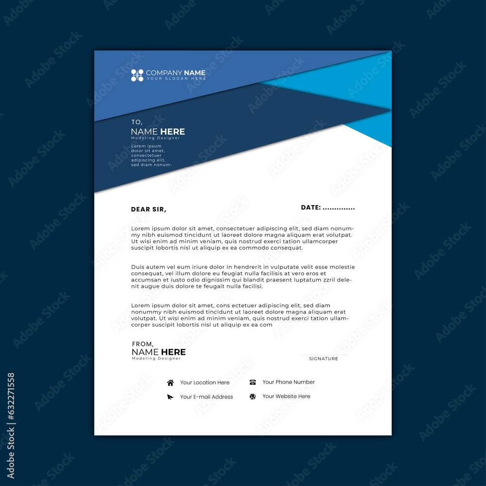 free vector professional letterhead template