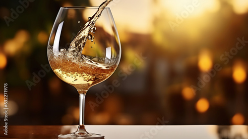 Wallpaper Mural The Beauty of White Wine Cascading into a Delicate Wineglass. Generative AI Torontodigital.ca