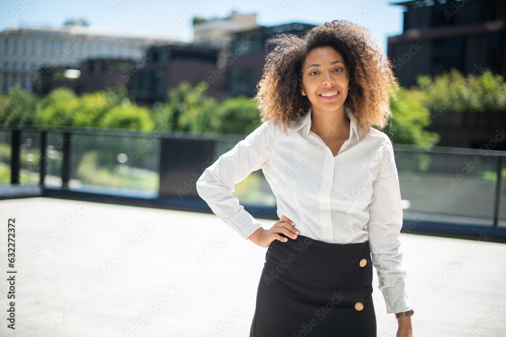 Black business woman in a business environment