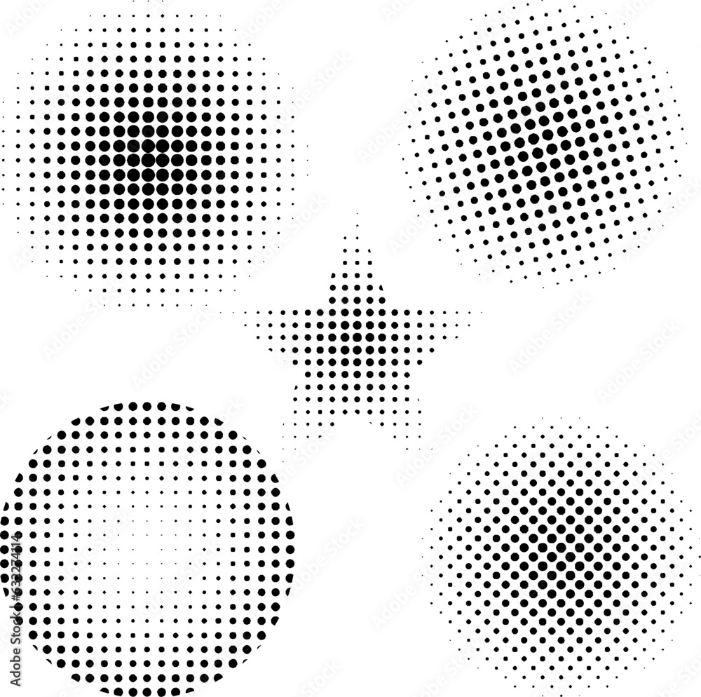 Halftone dot tone grunge effect abstract pattern texture vector graphic retro illustration.gradient geometric element art shape modern creative pop wallpaper vintage monochrome print frame
