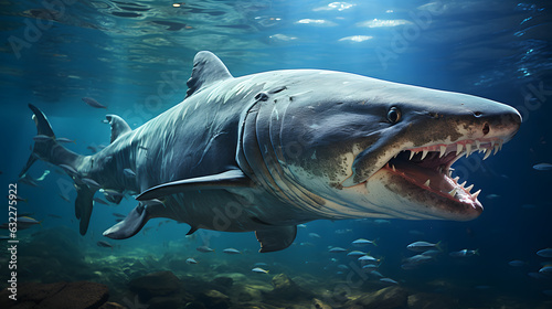 Illustration of a shark hunting