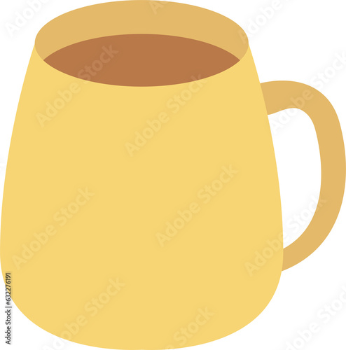 Colorful flat mug illustration. PNG with transparent background