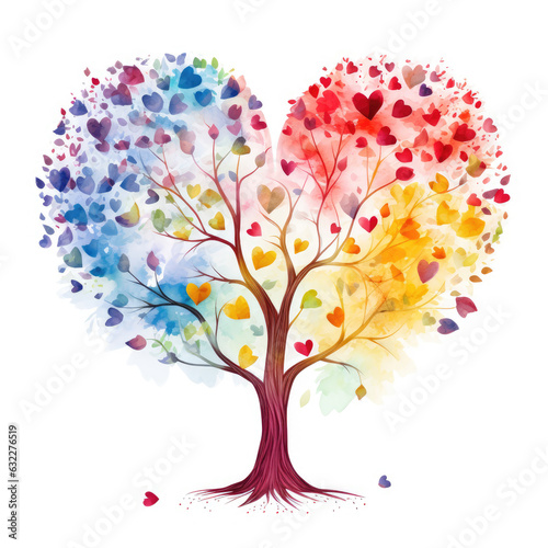 The Vibrant Heartbeat of Life: Soulmate Tree in Watercolor Splendor