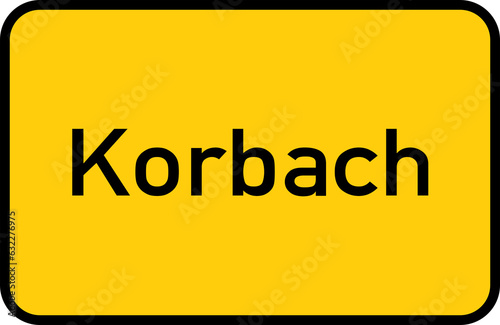 City sign of Korbach - Ortsschild von Korbach photo